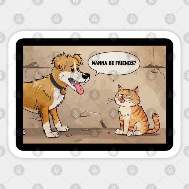 Wanna-Be-Friends Sticker by TEENIE DESIGN